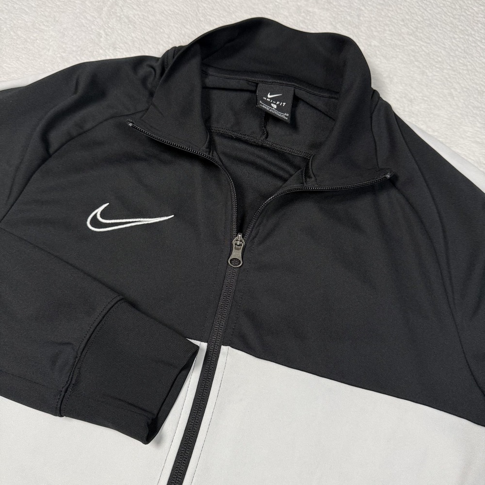 Nike Dri-FIT Jacket Mens Small Black White Colorblock Full Zip Track AV5414-010